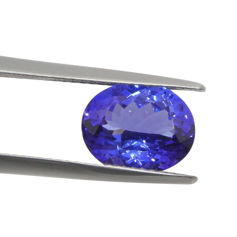 Oval Cut 3.25ct Oval Violet Blue Tanzanite from Tanzania For Sale