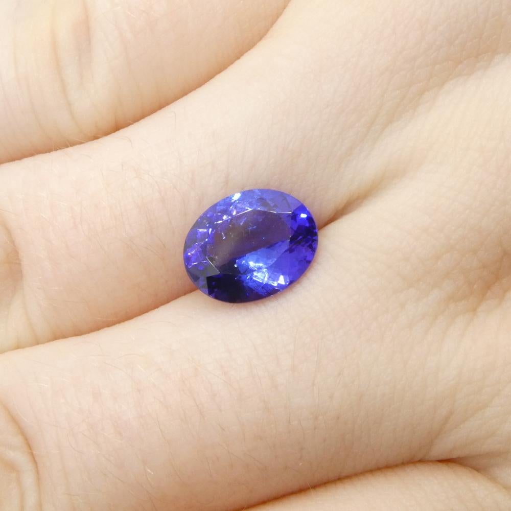 3.25ct Oval Violet Blue Tanzanite from Tanzania For Sale 1