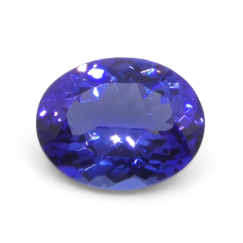 3.25ct Oval Violet Blue Tanzanite from Tanzania For Sale 3