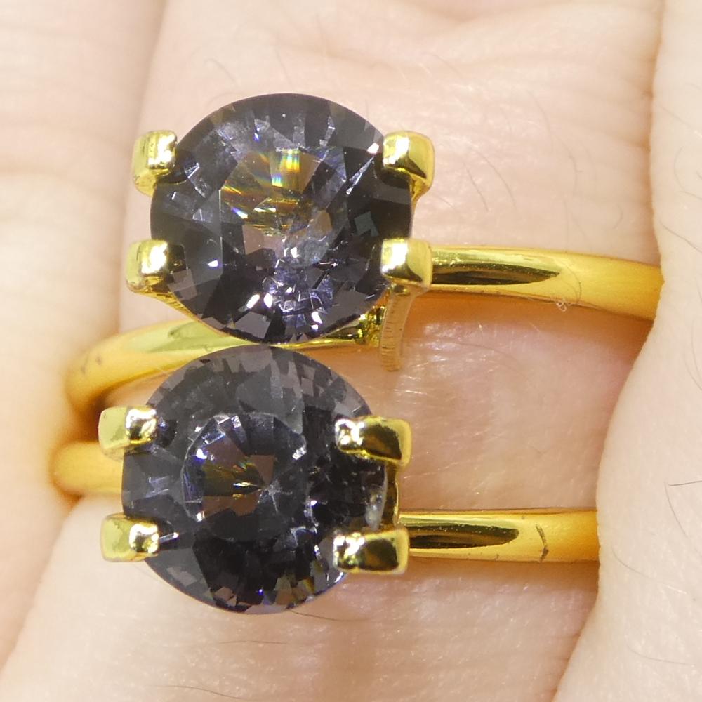 3,25ct Coppia (2) Spinello rotondo viola della Birmania non riscaldato in vendita 8
