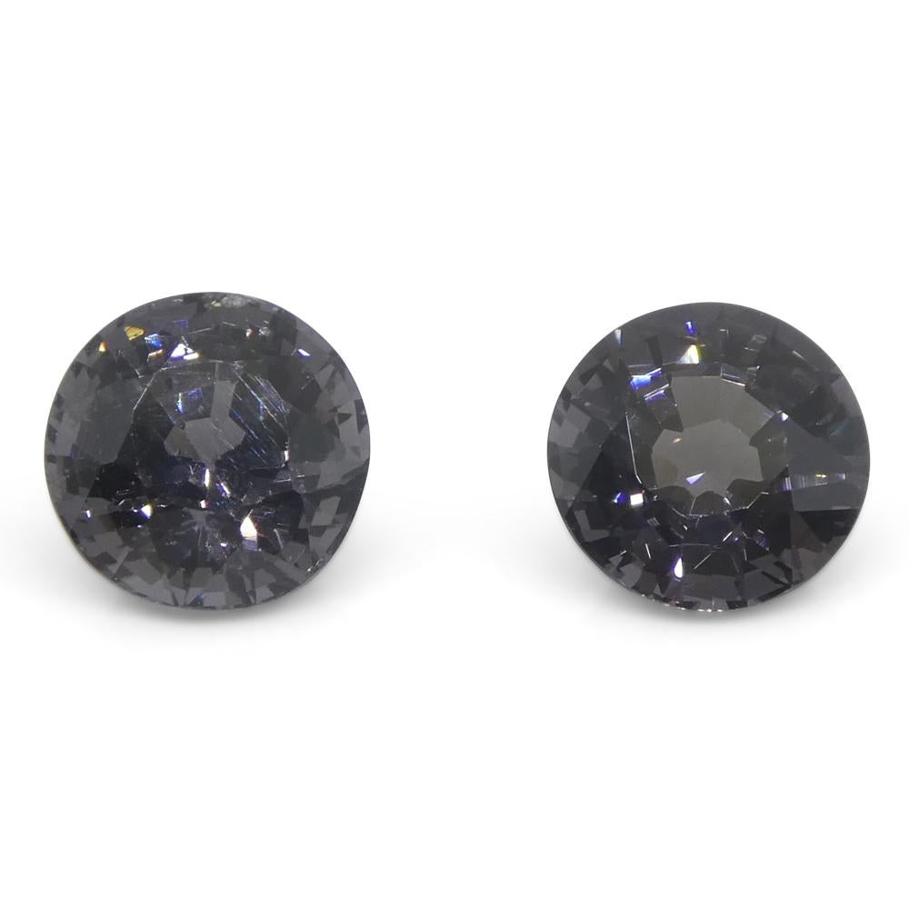 da uomo o donna 3,25ct Coppia (2) Spinello rotondo viola della Birmania non riscaldato in vendita