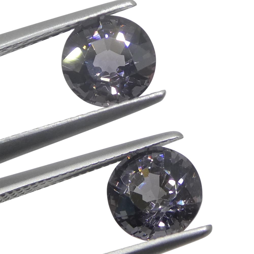 3,25ct Coppia (2) Spinello rotondo viola della Birmania non riscaldato in vendita 5