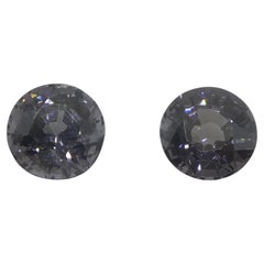 3,25ct Paar (2) Runder lila Spinell aus Burma, unbehandelt