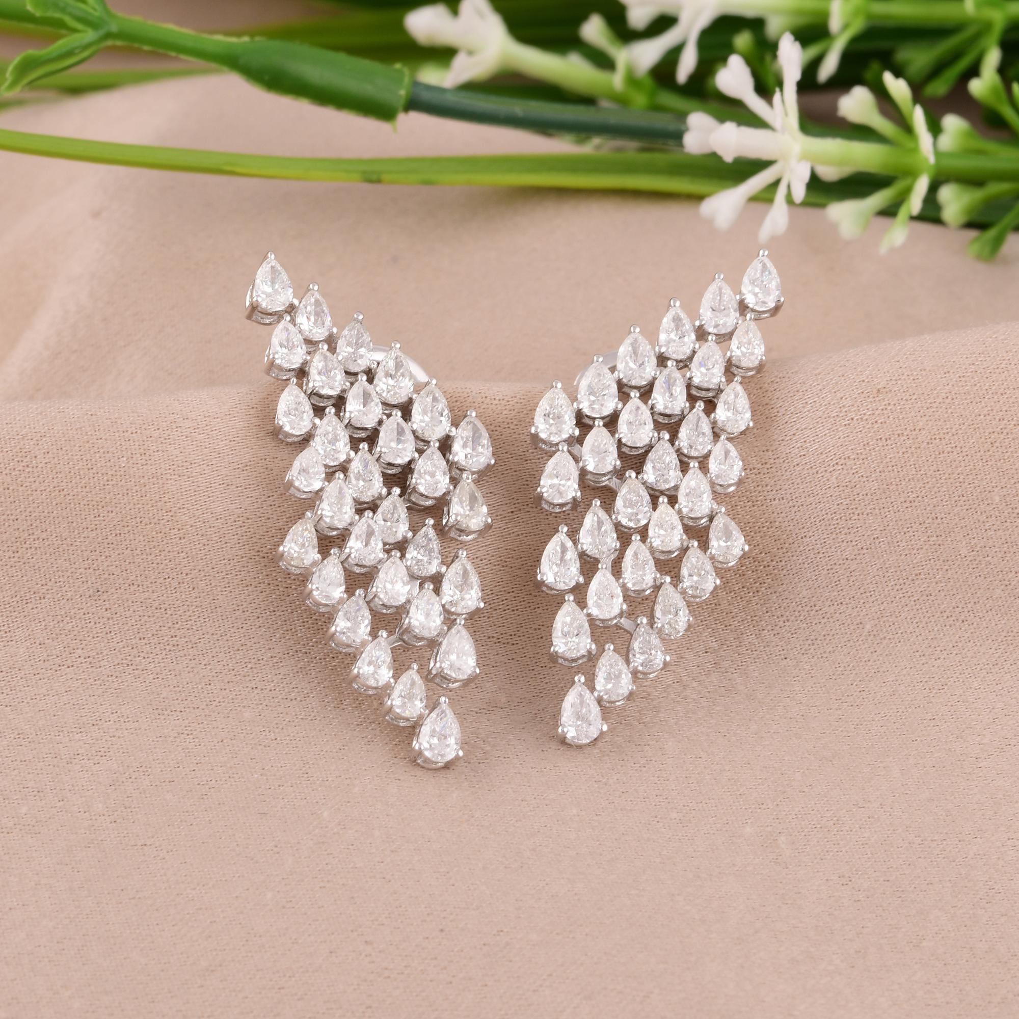 3,25 Karat Birnenschliff Diamant Ohrringe 14k Weißgold Feiner Schmuck Geschenk für Sie im Zustand „Neu“ im Angebot in Diera, Dubai