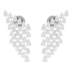 3,25 Karat Birnenschliff Diamant Ohrringe 14k Weißgold Feiner Schmuck Geschenk für Sie