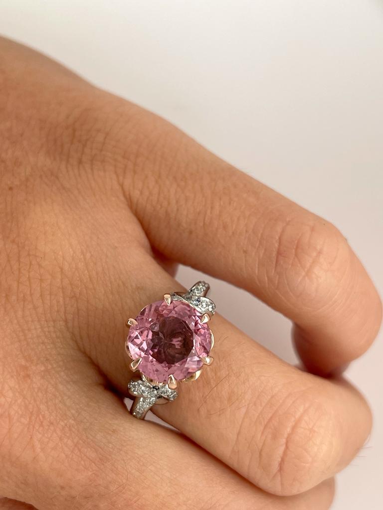 Artisan 3ct Pink Tourmaline and Diamond Ring