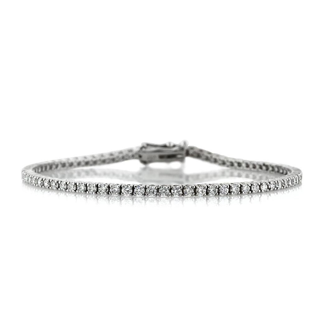 3.25ct Round Brilliant Cut Diamond Tennis Bracelet For Sale