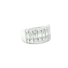 3.25ctw. Emerald Cut and Round Brilliant Diamond Band in Platinum