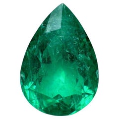 Esmeralda colombiana verde fina de 3,26 quilates 12x8 - Gema del mes de mayo talla pera