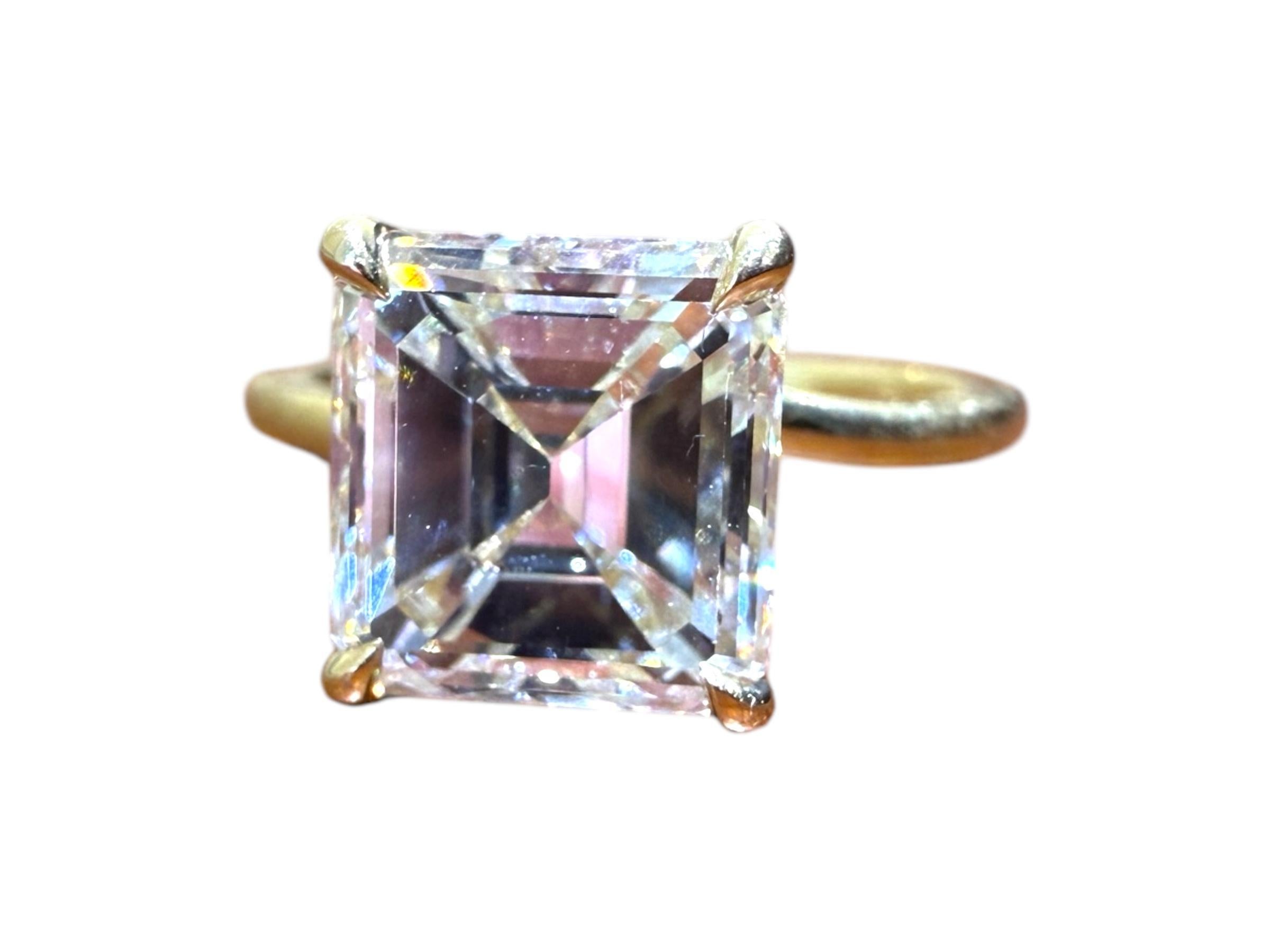 3,26 Karat Asscher-Schliff Diamant Verlobungsring GIA (Zeitgenössisch)