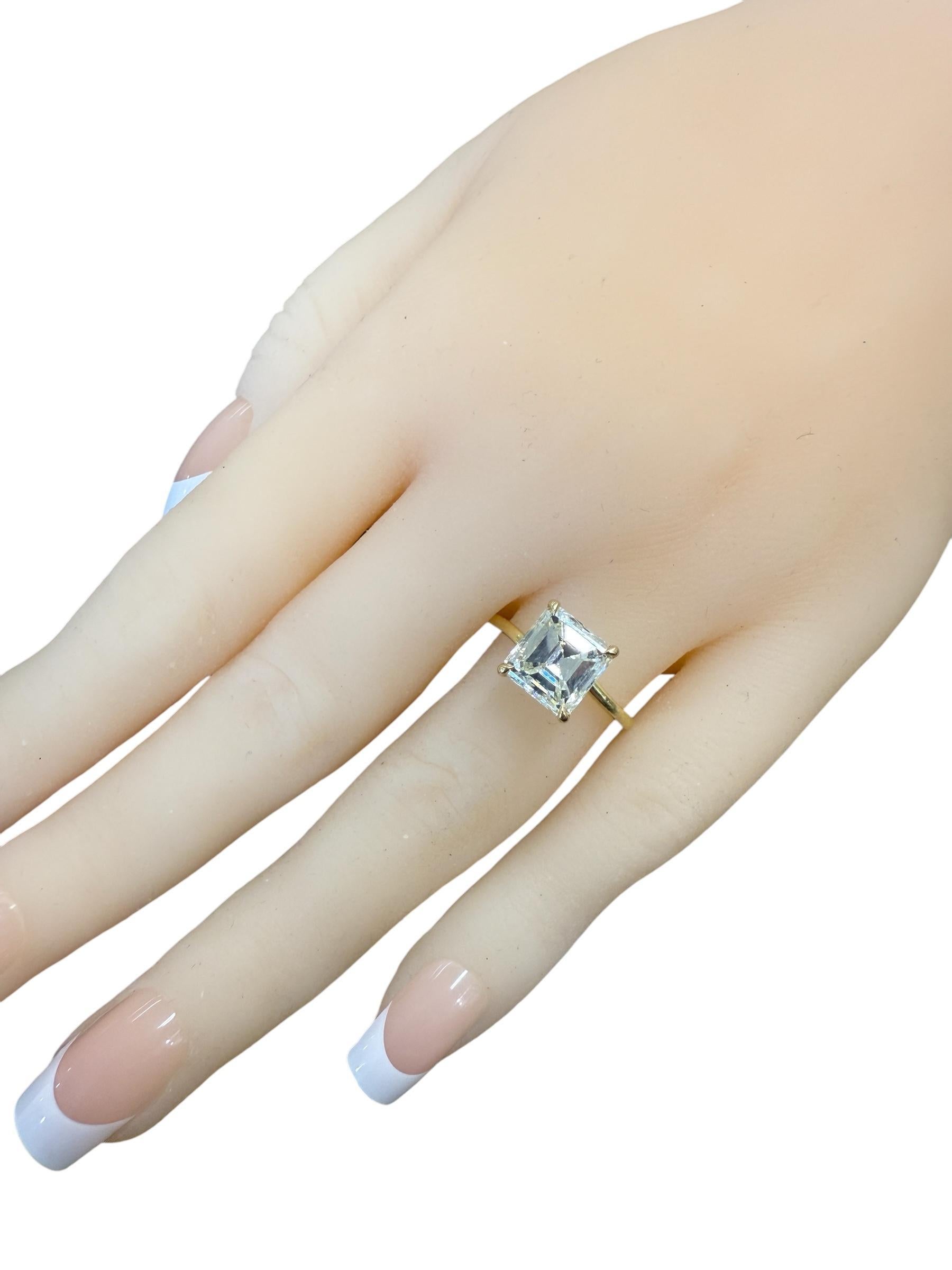 3,26 Karat Asscher-Schliff Diamant Verlobungsring GIA 3