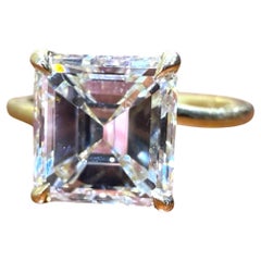 3,26 Karat Asscher-Schliff Diamant Verlobungsring GIA