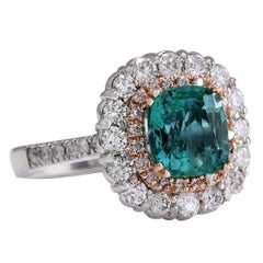 Emerald Diamond Ring In 14 Karat Two-Tone Gold