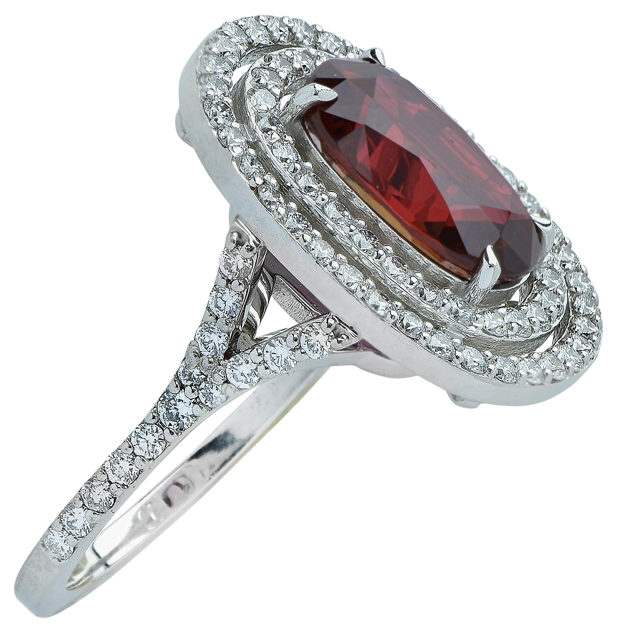 3.26 Carat Ruby and Diamond Ring In Excellent Condition In Miami, FL