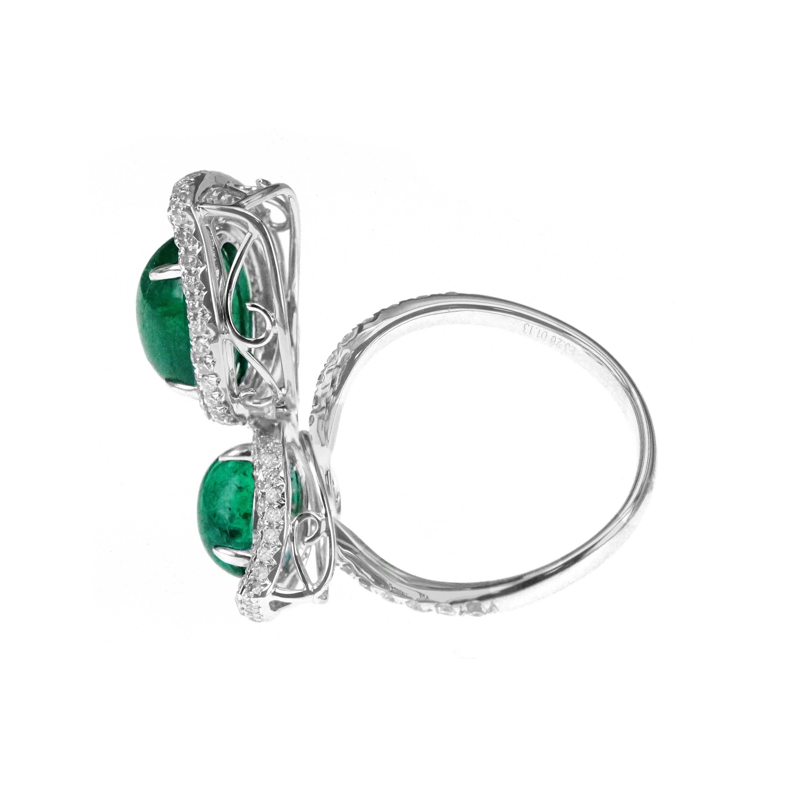 Women's 3.26 Carat Vivid Green Emerald 1.13 Carat Diamond 