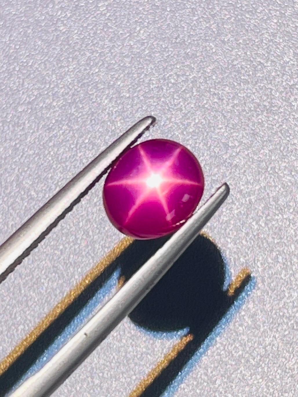 3.26 Ct GUILD Certified Natural Star Ruby Burma Unheated eye clean quality in vendita 7