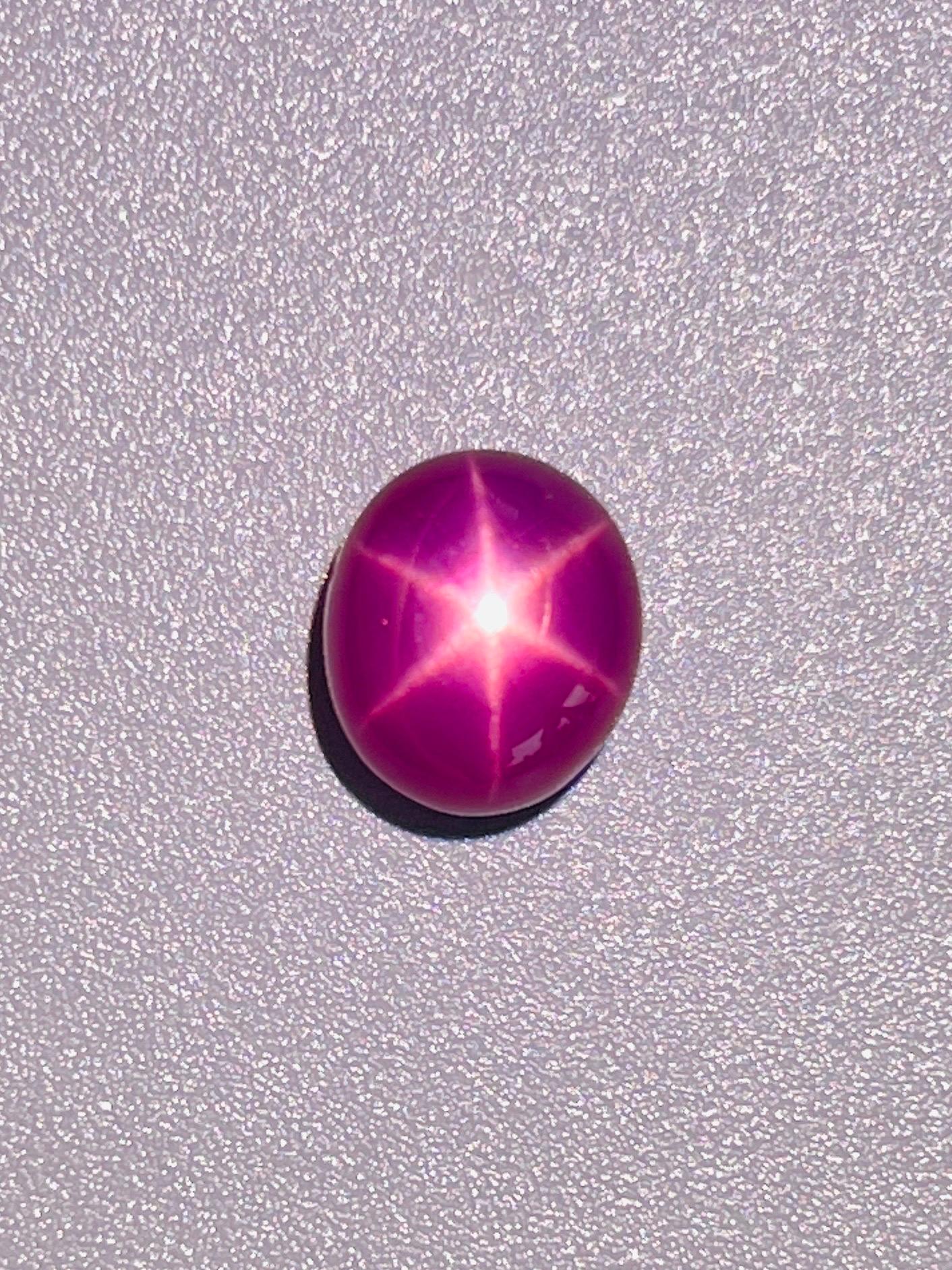 3.26 Ct GUILD Certified Natural Star Ruby Burma Unheated eye clean quality in vendita 10