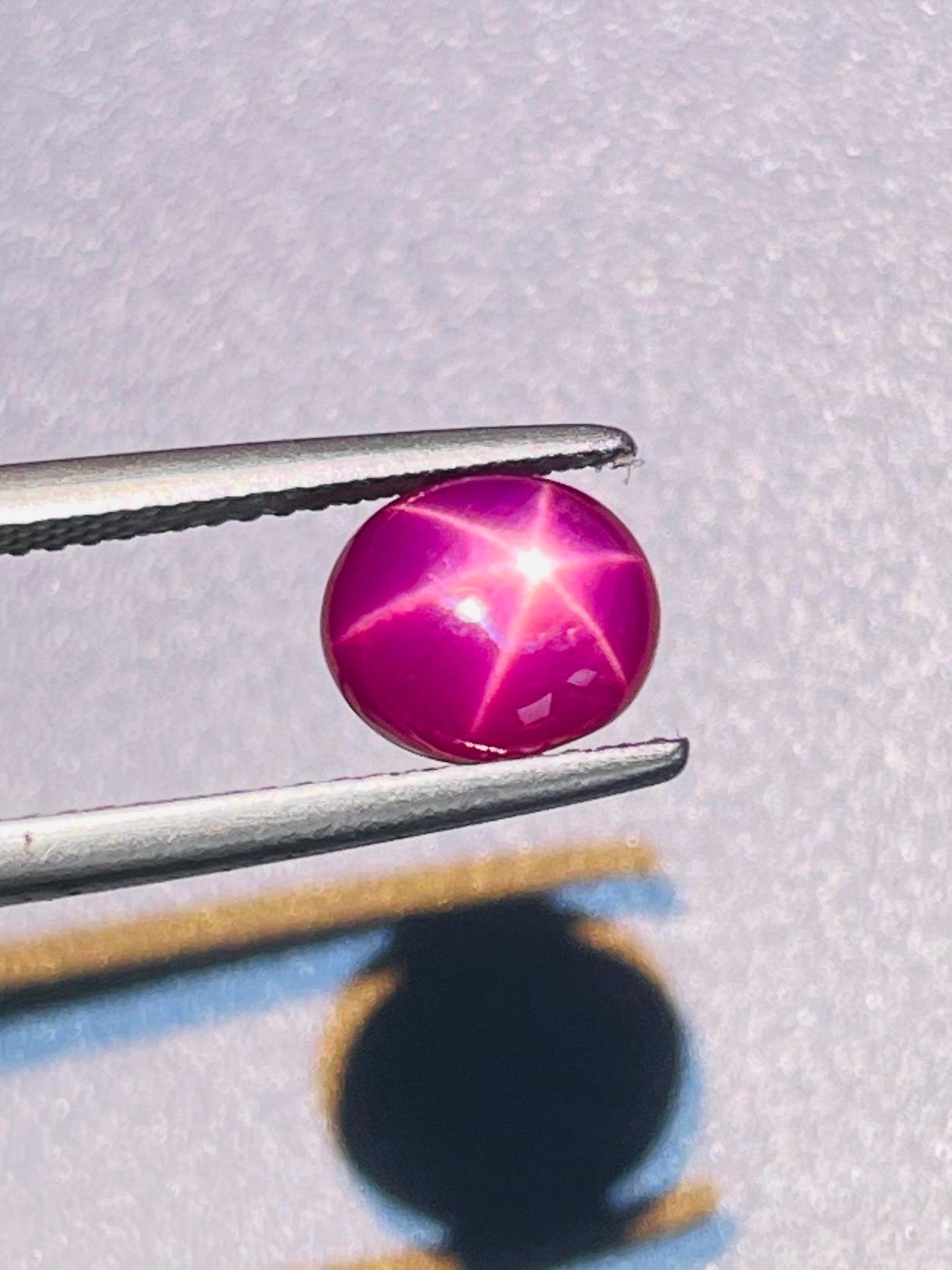 Cabochon 3.26 Ct GUILD Certified Natural Star Ruby Burma Unheated eye clean quality in vendita