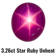 3.26 Ct GUILD Certified Natural Star Ruby Burma Unheated eye clean quality