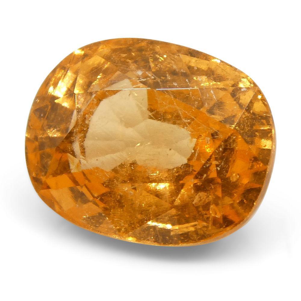 3.26 ct Oval Fanta Orange Spessartite/Spessartine Garnet In New Condition For Sale In Toronto, Ontario