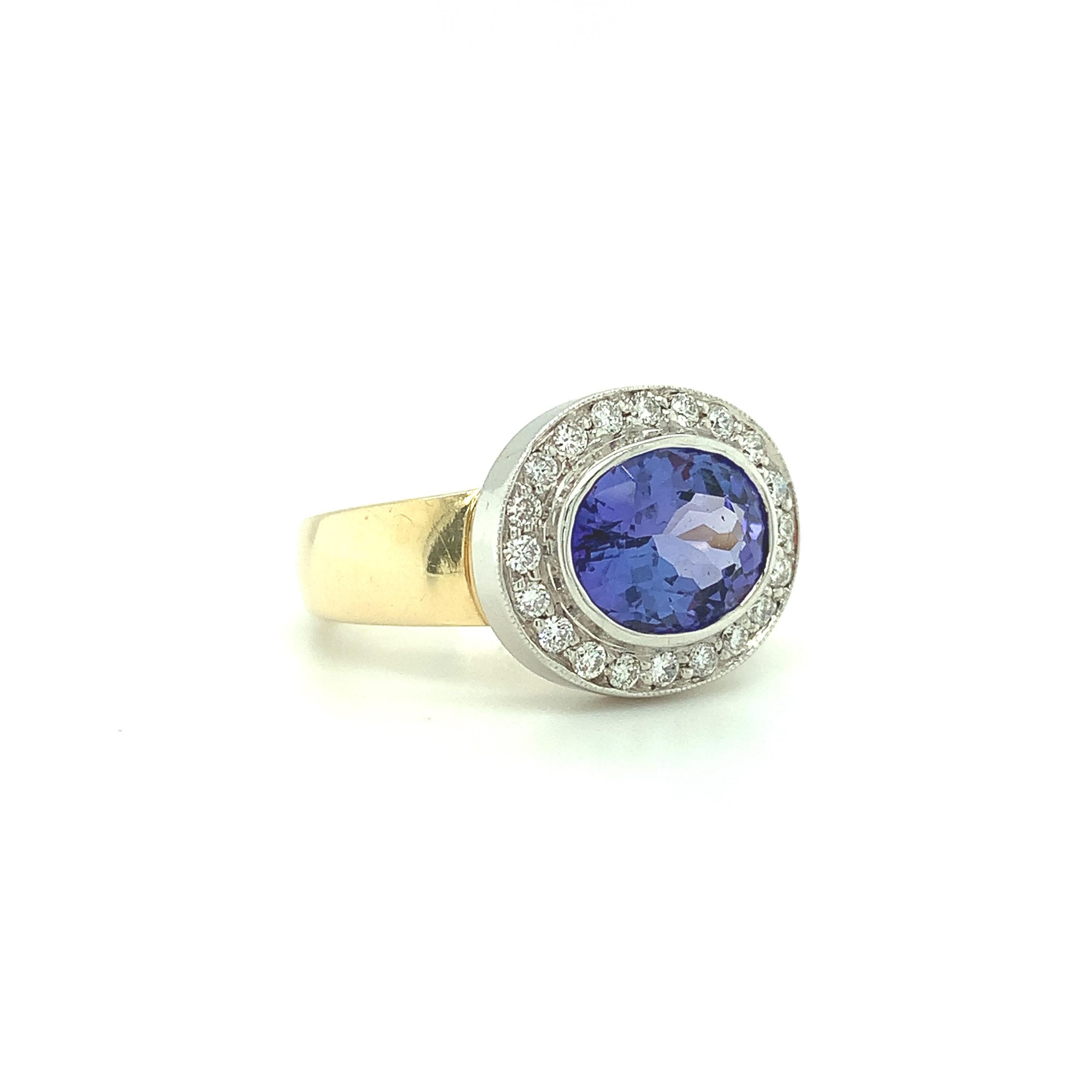 bezel set tanzanite ring