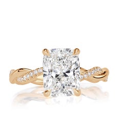 3.26ct Elongated Cushion Cut Lab Grown Diamond Engagement Ring