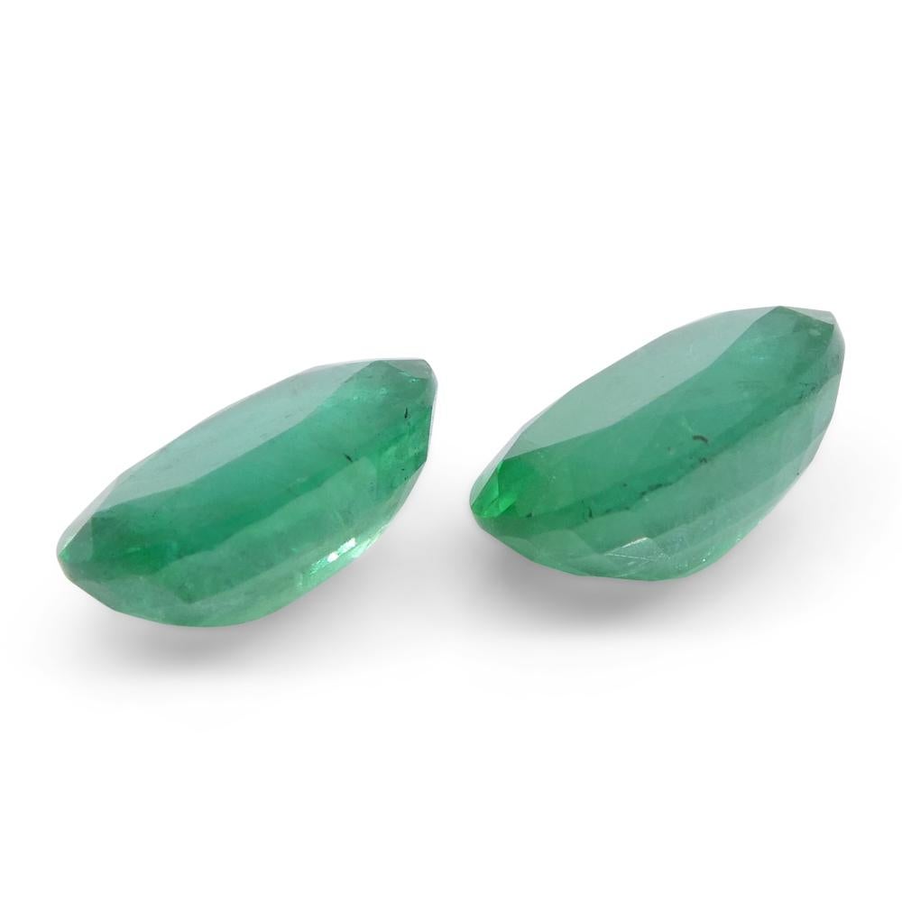 3.26ct Pair Oval Green Emerald from Zambia For Sale 14