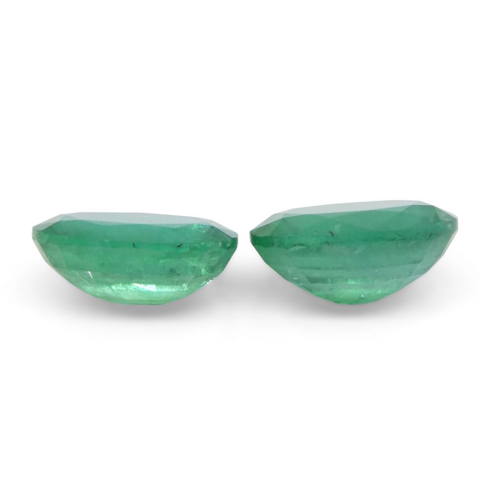 3.26ct Pair Oval Green Emerald from Zambia For Sale 15