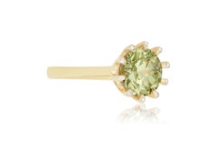 3.27 Carat Natural Color Change Anatolite and White Diamond Ring