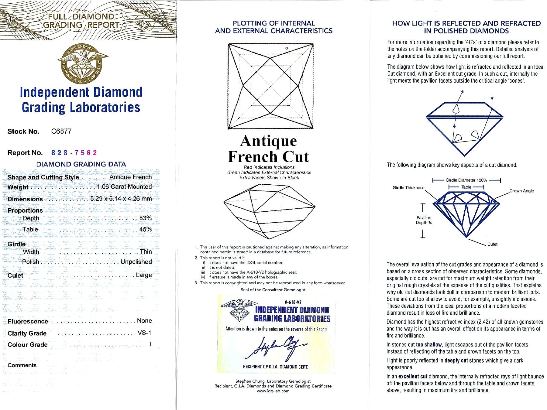 3.27 Carat Diamond and Platinum Trilogy Ring For Sale 8