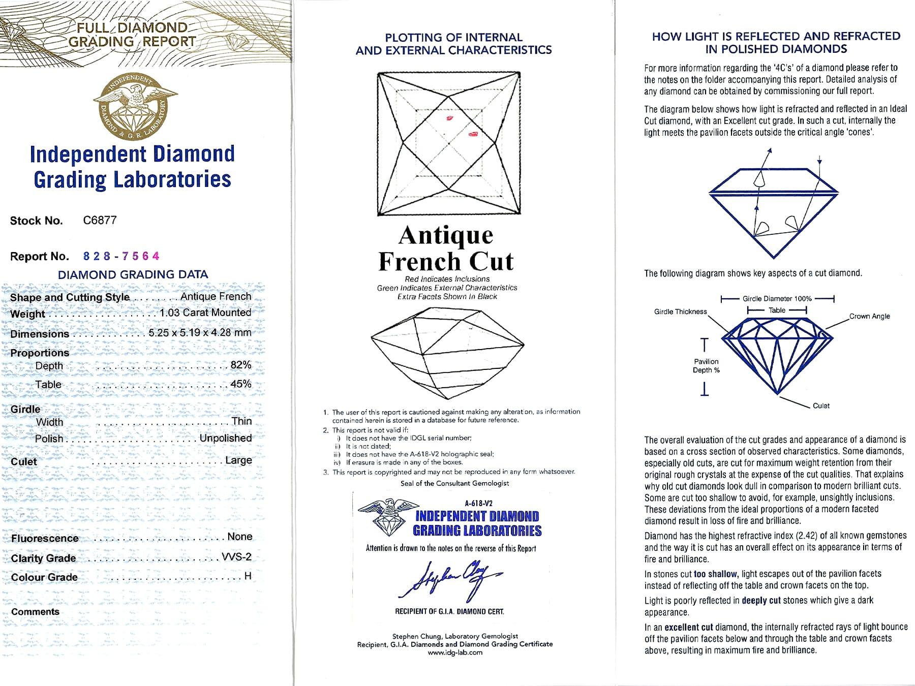 Bague trilogie en platine et diamants de 3,27 carats en vente 10