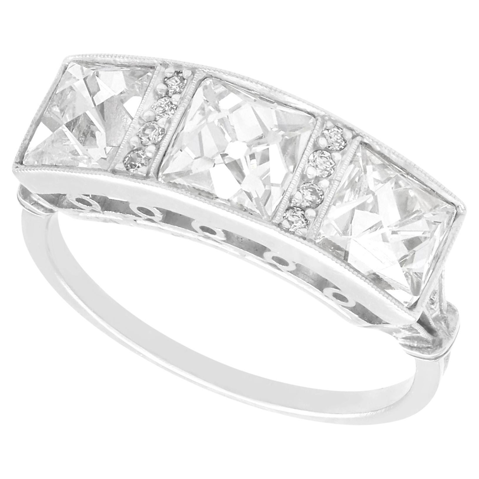 3.27 Carat Diamond and Platinum Trilogy Ring For Sale