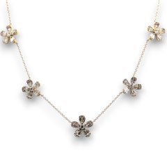 3.27 Carat Diamond Yellow Gold Necklace