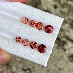 3.27 carats 8 Piece Orange Spinel Gems Lot Round Cut from Burma
