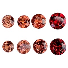 3.27 carats 8 Piece Orange Spinel Gems Lot Round Cut from Burma