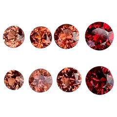 3.27 carats 8 Piece Orange Spinel Gems Lot Round Cut from Burma