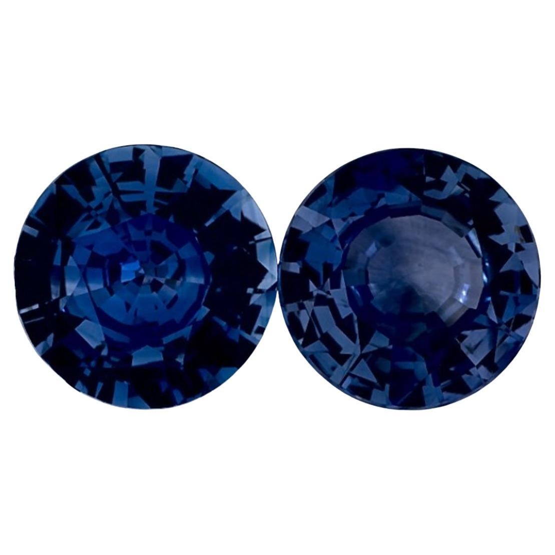 3.27 Ct Blue Sapphire Round Loose Gemstone
