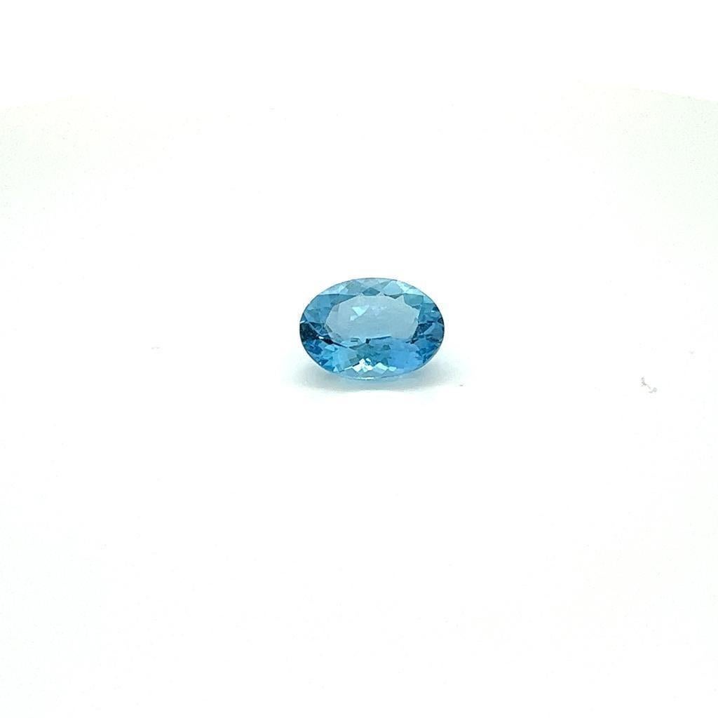 3.27 Cts AAA Natural Aquamarine Oval Cut Aquamarine Jewelry Loose Gemstone In New Condition For Sale In New York, NY