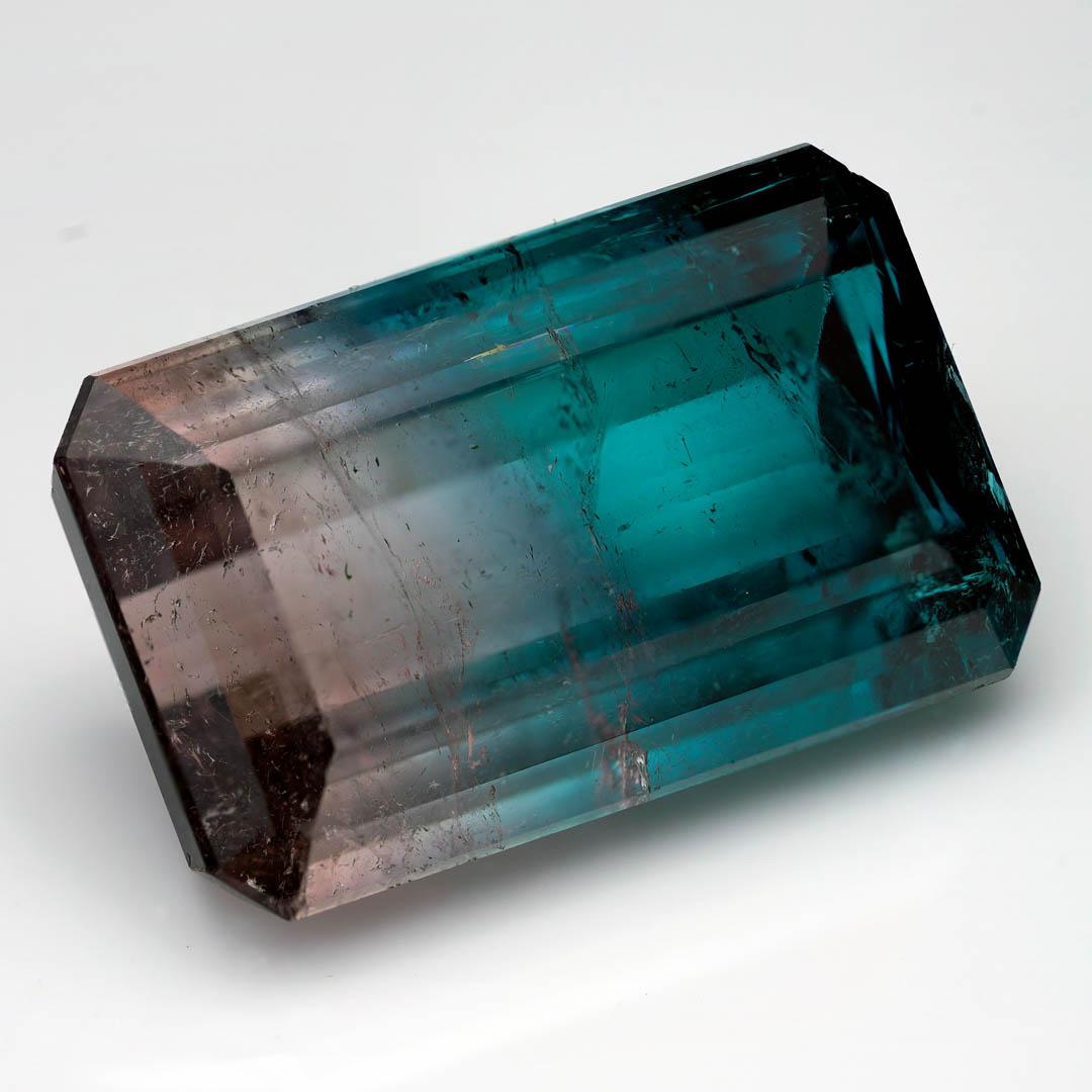 32.75 Carat Emerald Cut Watermelon Tourmaline Corte esmeralda en venta