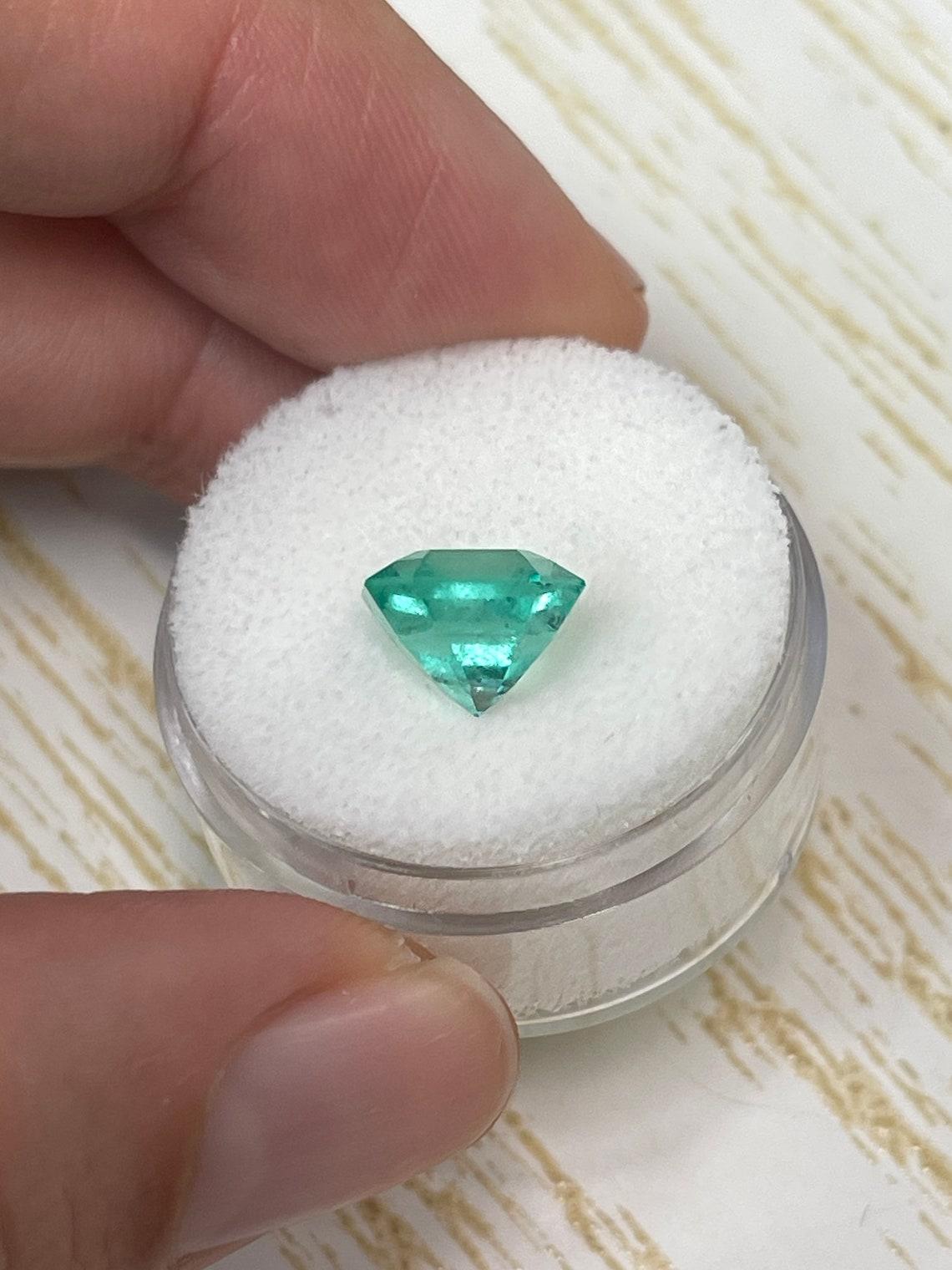 3.27ct Muzo Green Colombian Emerald 9.3x8.8mm Asscher Cut Genuine May Birthstone For Sale 1
