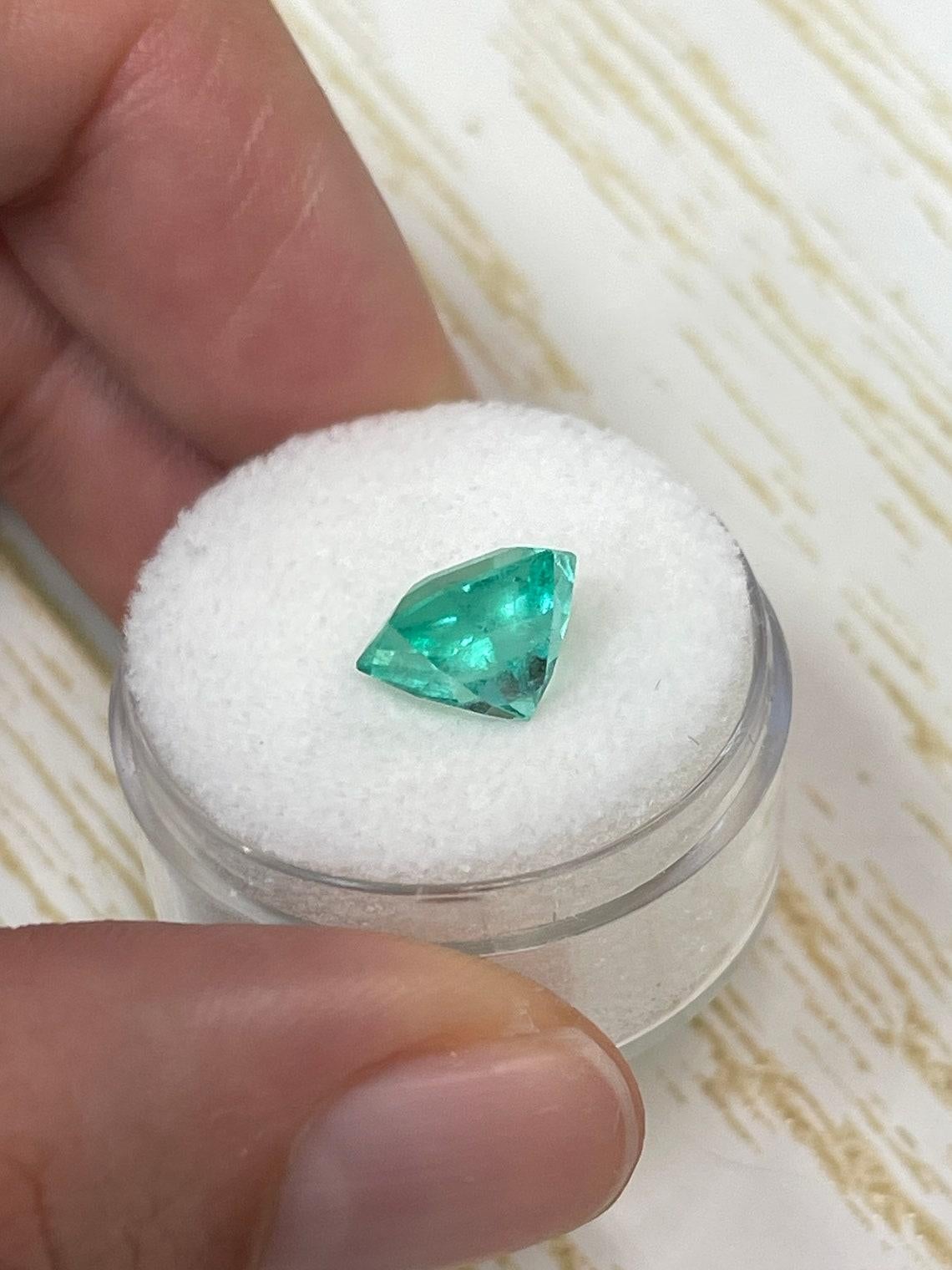 3.27ct Muzo Green Colombian Emerald 9.3x8.8mm Asscher Cut Genuine May Birthstone For Sale 2