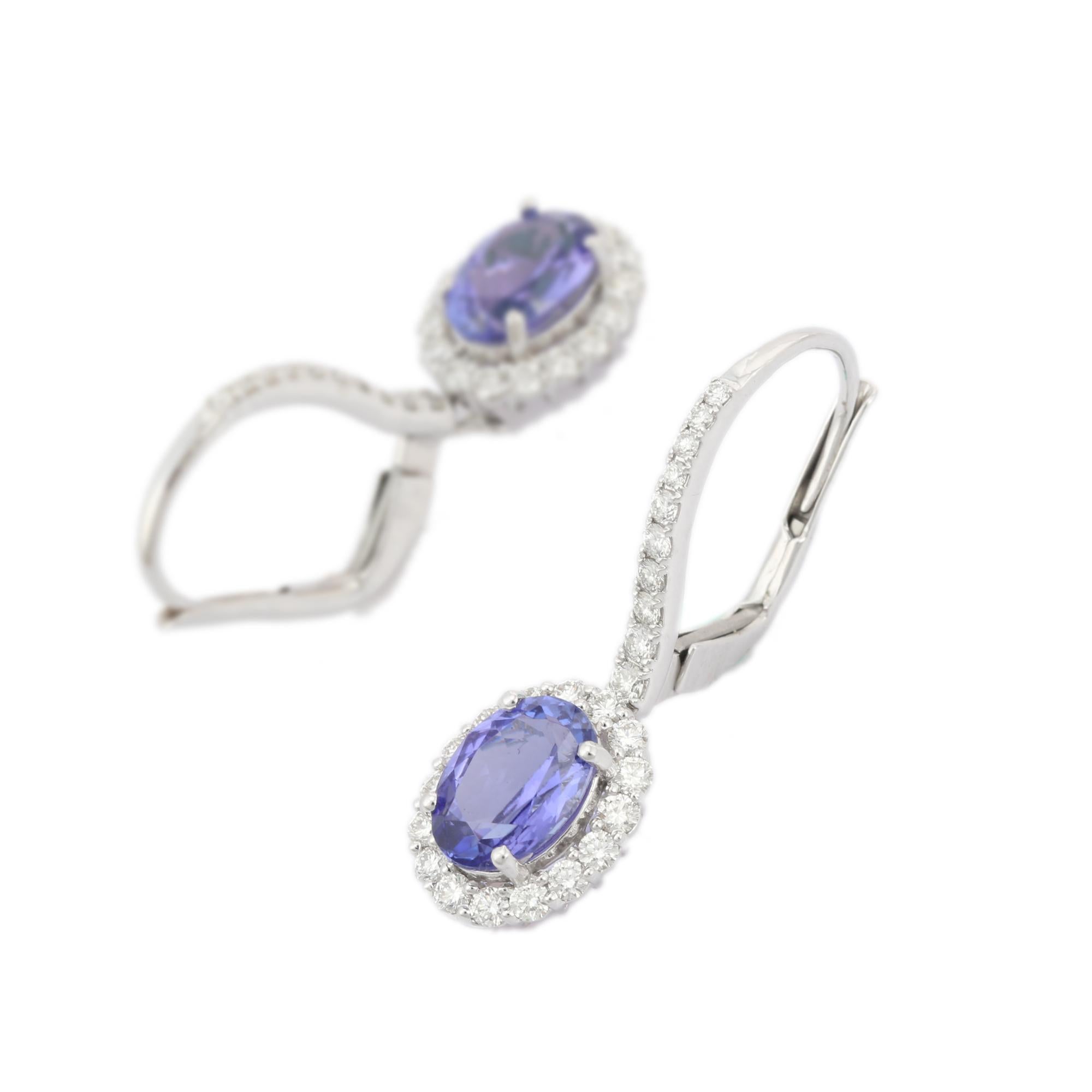 You shall need Tanzanite Dangle earrings to make a statement with your look. These earrings create a sparkling, luxurious look featuring oval cut gemstone.
If you love to gravitate towards unique styles, this piece of jewelry is perfect for you.