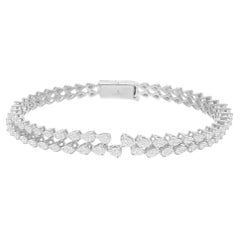 Pulsera brazalete con diamantes talla brillante pera de 3,28 quilates Oro blanco de 18 quilates