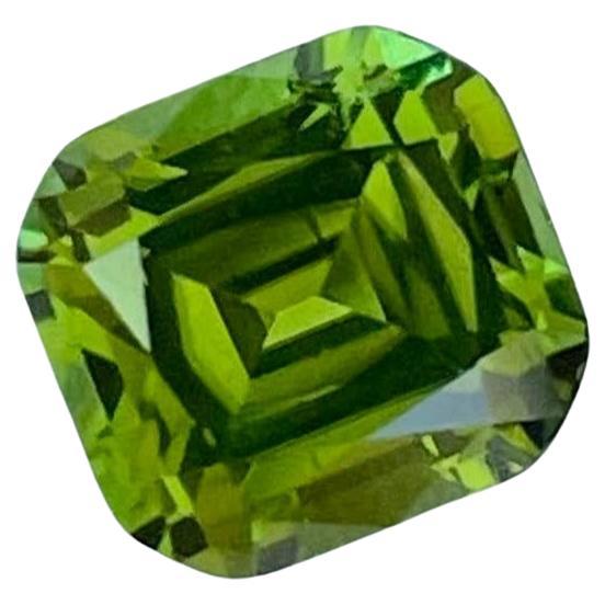 3.28 Carats Olive Green Tourmaline Stone Cushion Cut Afghan Gemstone For Sale
