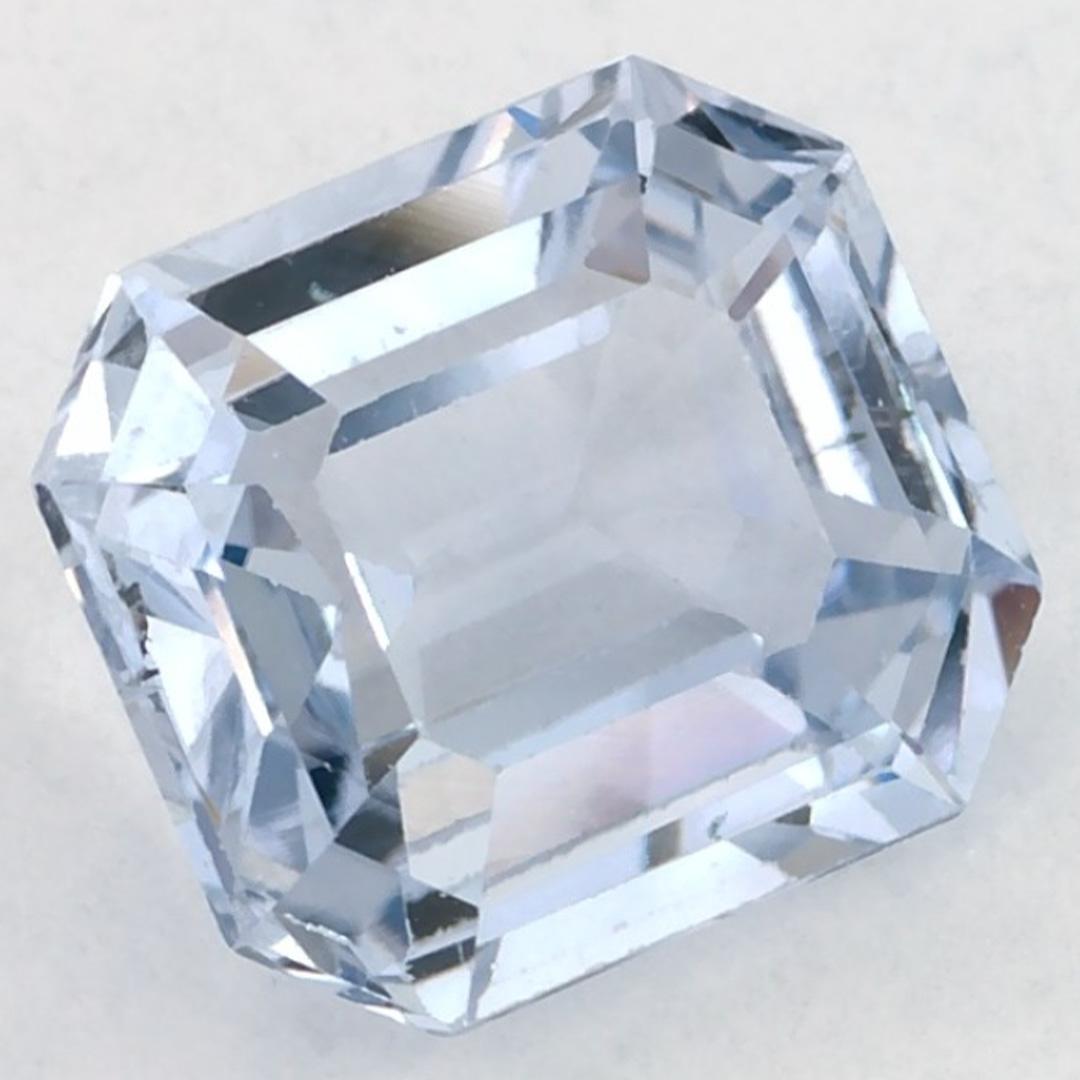 Taille émeraude 3.28 Ct Blue Sapphire Octagon Loose Gemstone (pierre précieuse en vrac) en vente