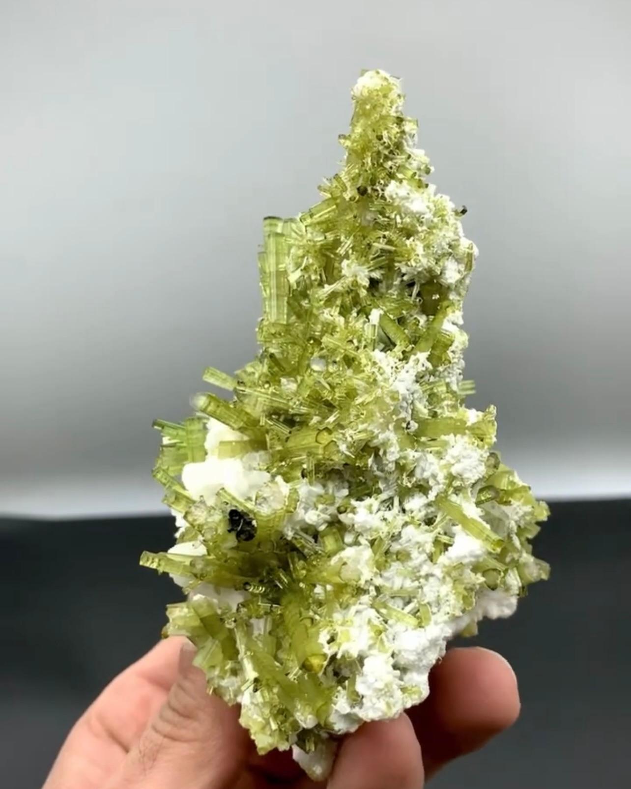 Other 328 Grams Mint-Green Tourmaline Crystal Cluster On Albite From Pakistan For Sale