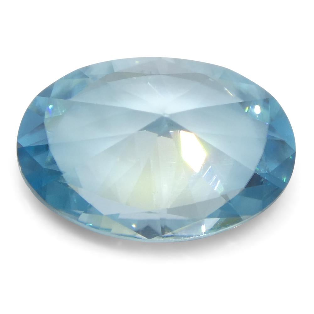 3.28 Karat natürlicher Erdgestein Minierter ovaler Meister Brillantschliff Blauer Zirkon aus Kambodscha im Angebot 6