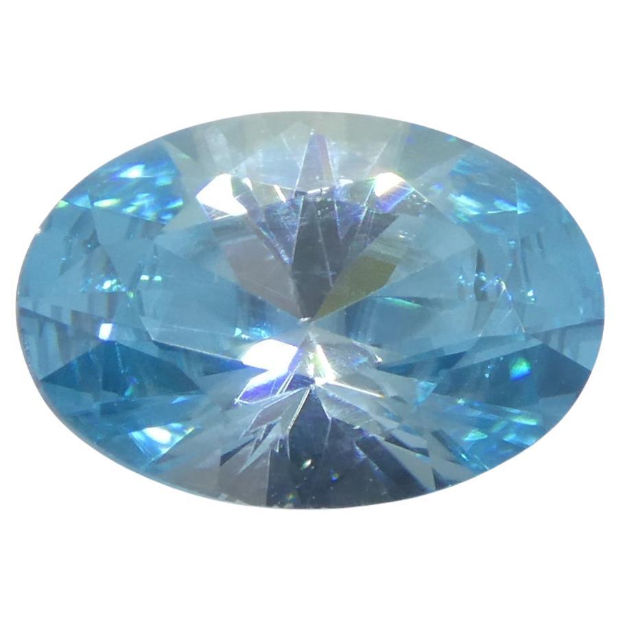 3.28 Karat natürlicher Erdgestein Minierter ovaler Meister Brillantschliff Blauer Zirkon aus Kambodscha