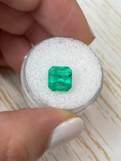 3.28ct Spring Green Asscher Cut Muzo Emerald 8.6x8.2 Genuine May Birthstone