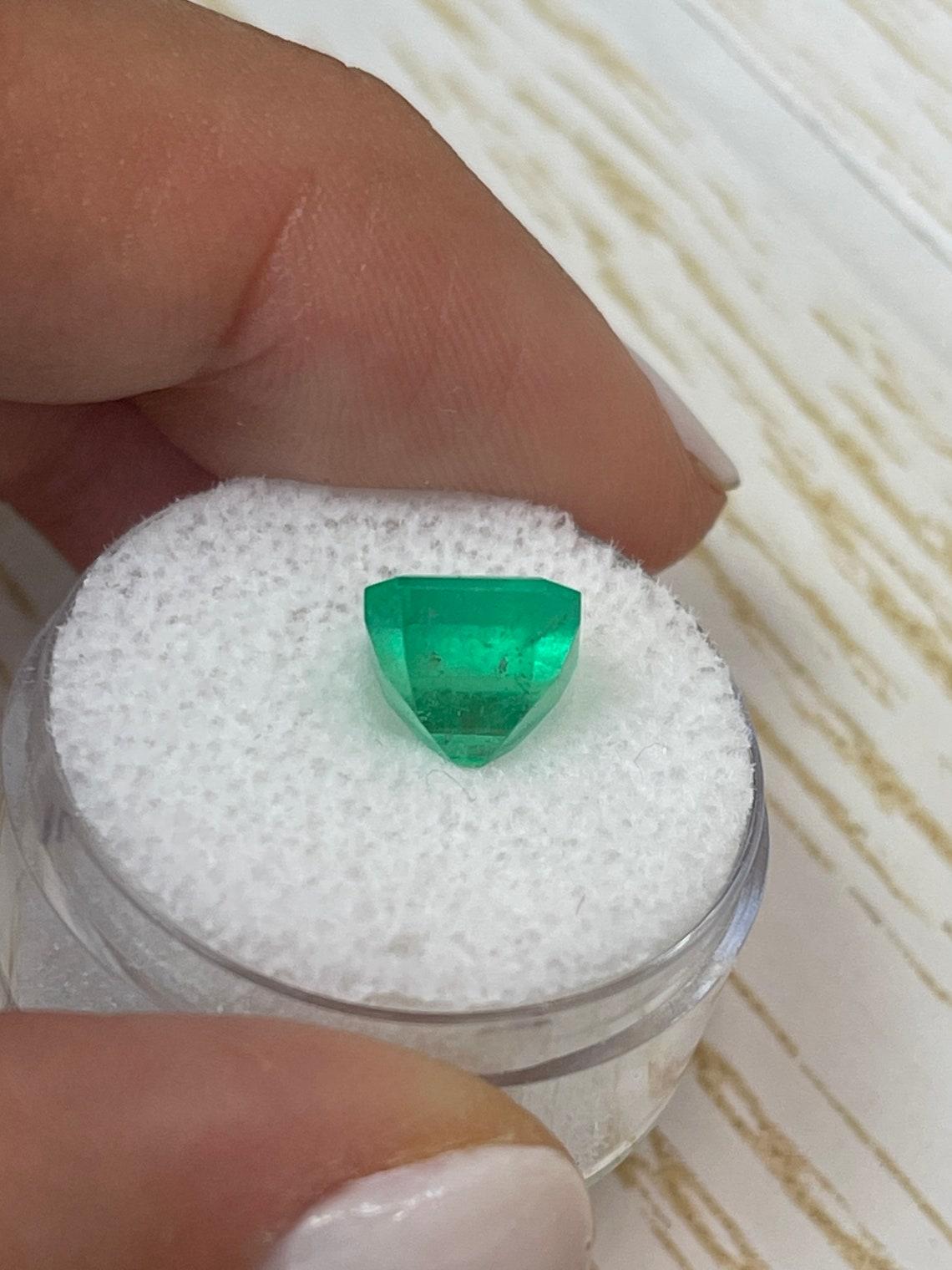 3.28ct Spring Green Asscher Cut Muzo Emerald 8.6x8.2 Genuine May Birthstone For Sale 1